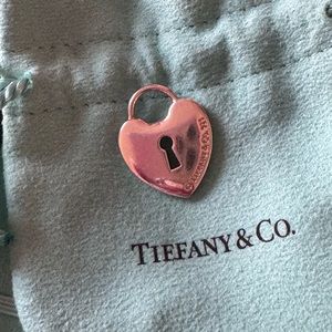 Tiffany & Co. Large  Heart Lock Charm for  Pendant Necklace Sterling Silver 925